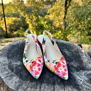 Marc Fisher Floral Heels with Pointed Toe